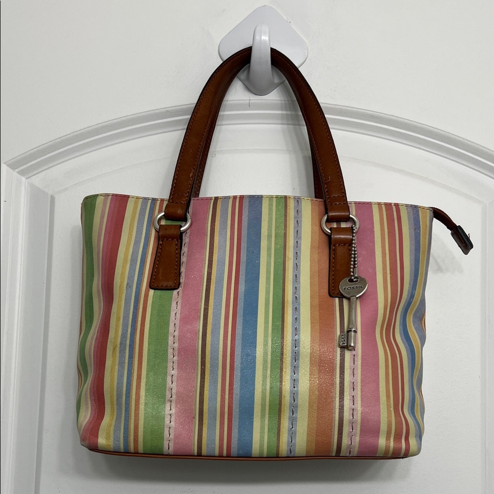 Fossil Multicolor Striped Shoulder Bag